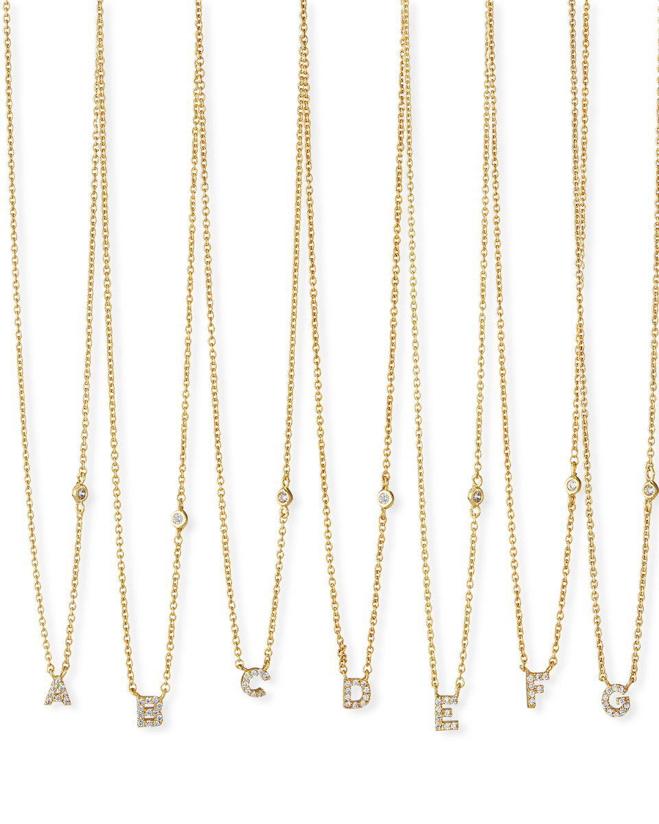 Cubic Zirconia Initial Necklace